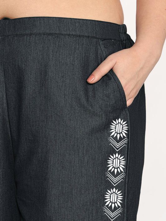Black Denim Trousers - DarkBloom