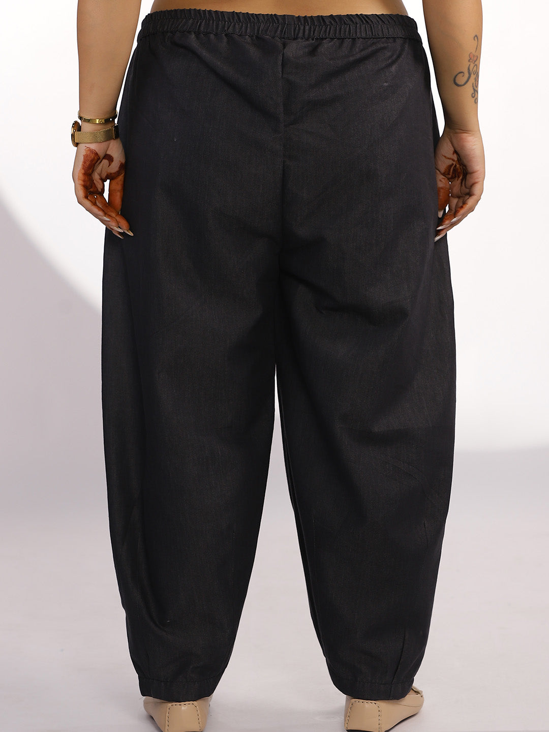 Black Denim Mom-Fit Pants