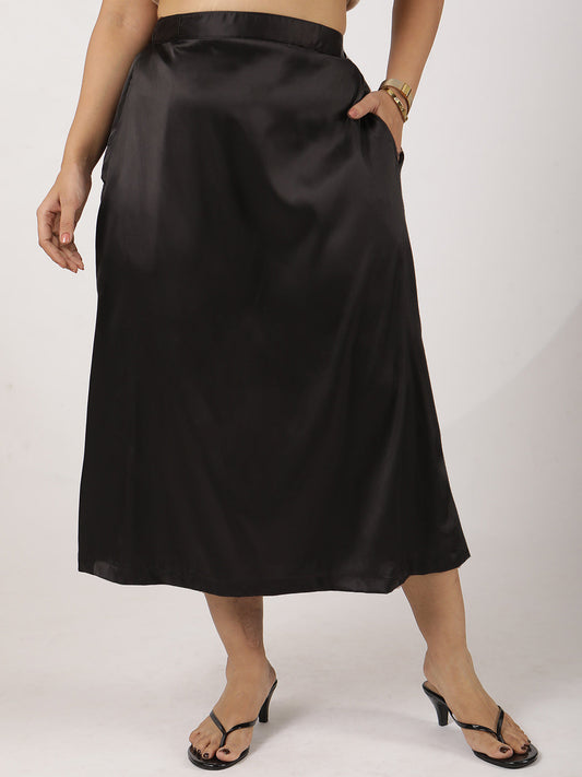 Black Satin Skirt
