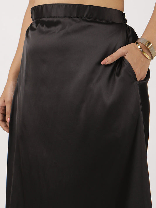Black Satin Skirt