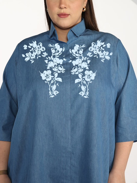 Blue Denim ShirtTop - Hana