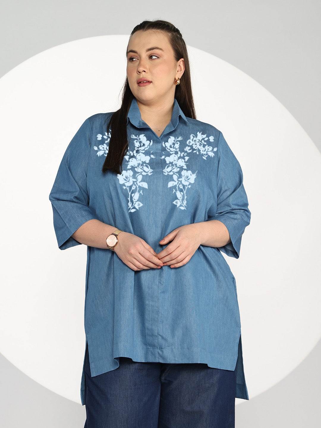Blue Denim ShirtTop - Hana