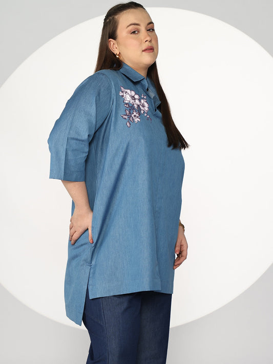 Blue Denim ShirtTop - Malini