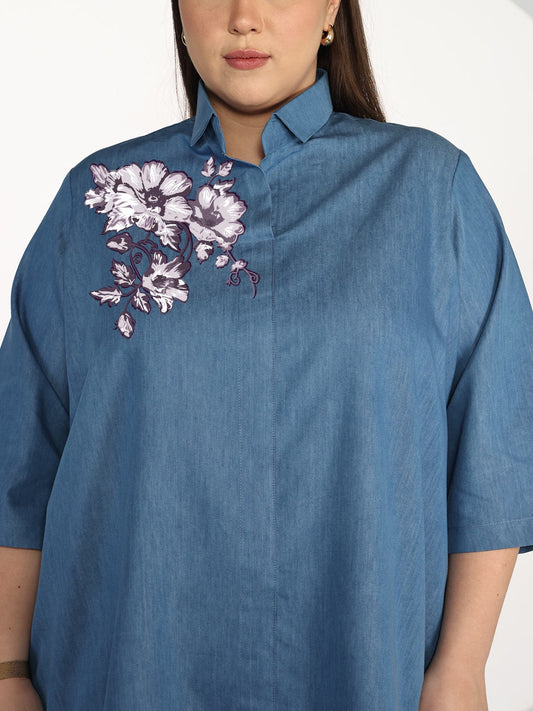 Blue Denim ShirtTop - Malini