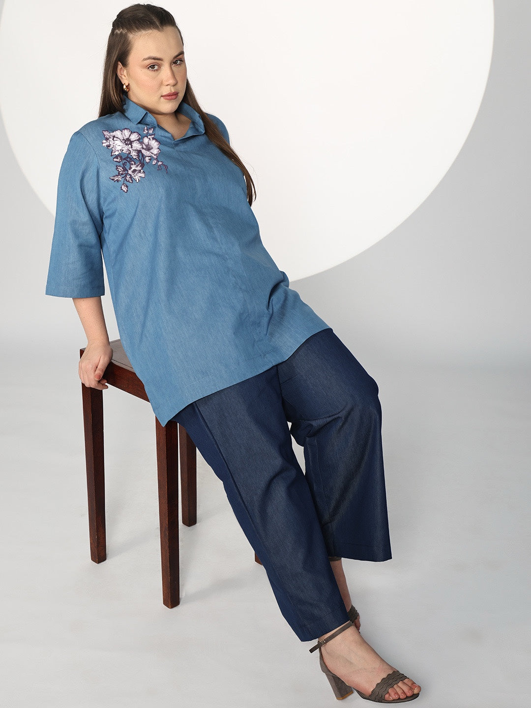 Blue Denim ShirtTop - Malini