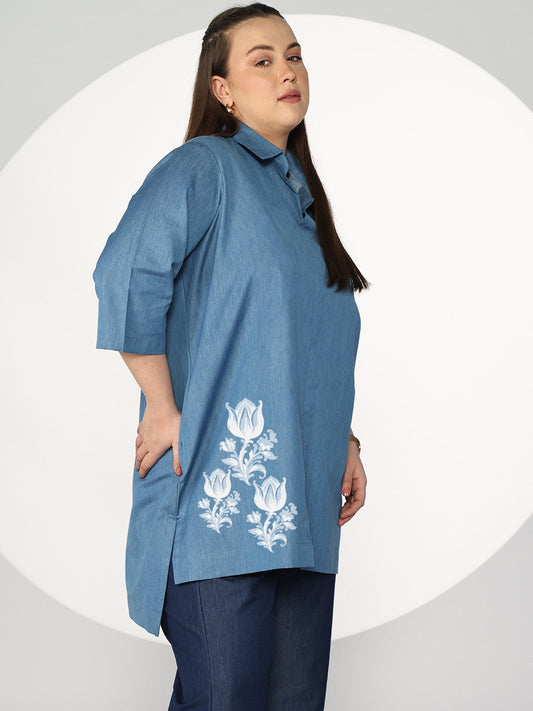 Blue Denim ShirtTop - Tarini