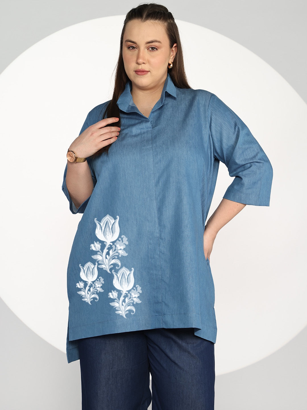 Blue Denim ShirtTop - Tarini