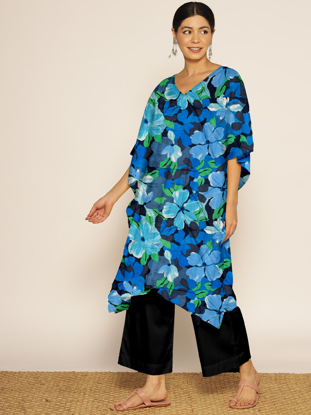 BluePrinted Rayon LongKurta - WildBloom