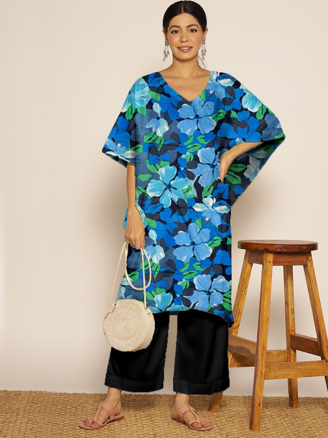 BluePrinted Rayon LongKurta - WildBloom