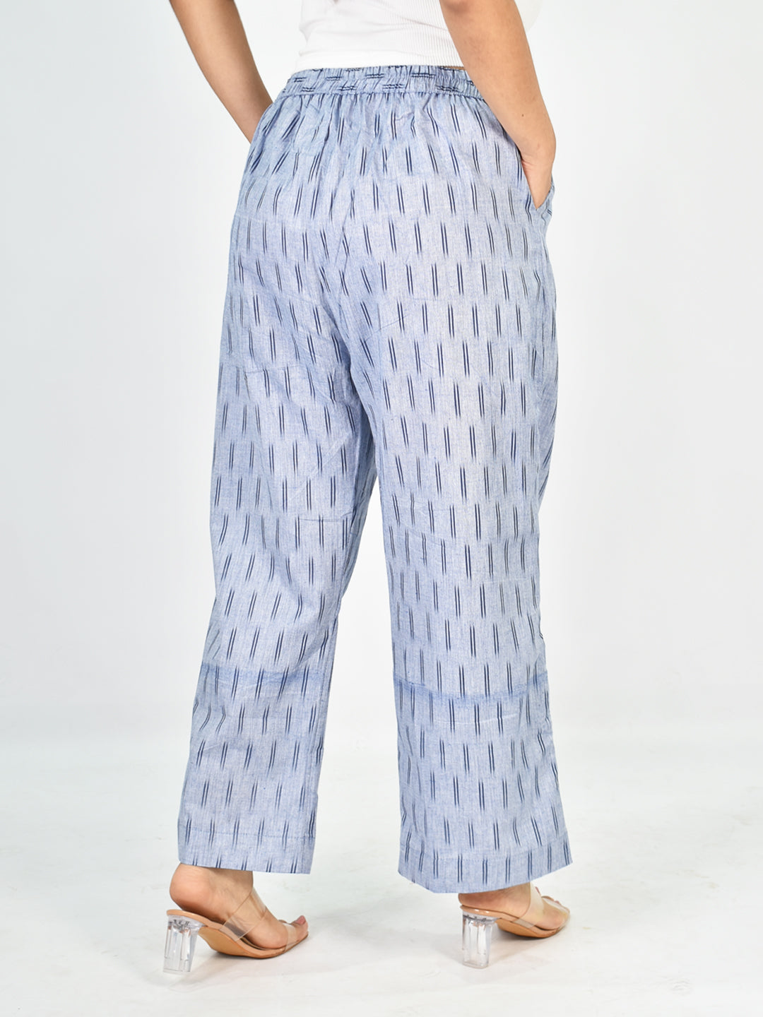 DustyBlue Ikat Palazzo Pants