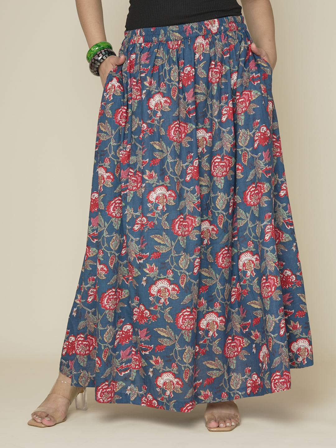 Printed Cotton Long Skirt - RegalRose