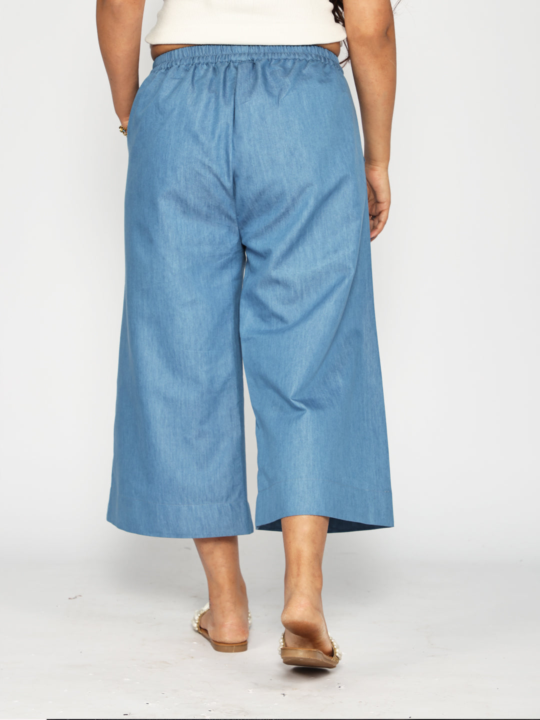 Blue Denim Culottes - NightGardenia