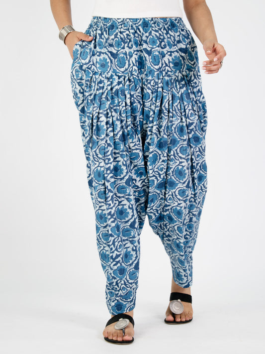 Printed Cotton Salwar - BlueTarang
