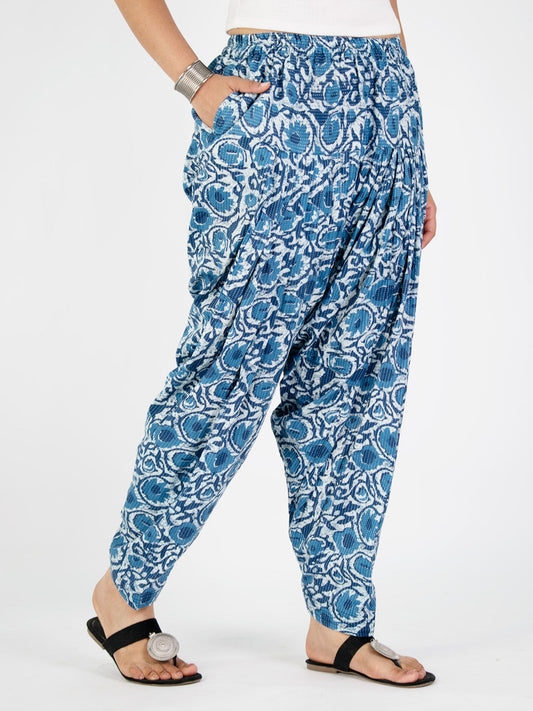Printed Cotton Salwar - BlueTarang