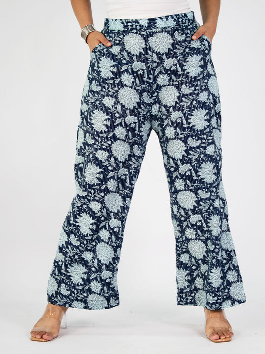 Printed Cotton Palazzo Pants - Chandbeli