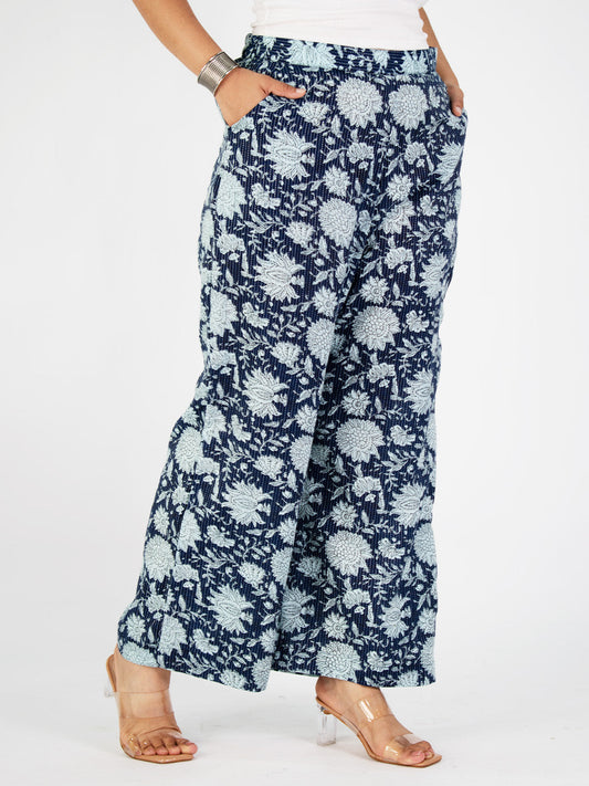 Printed Cotton Palazzo Pants - Chandbeli