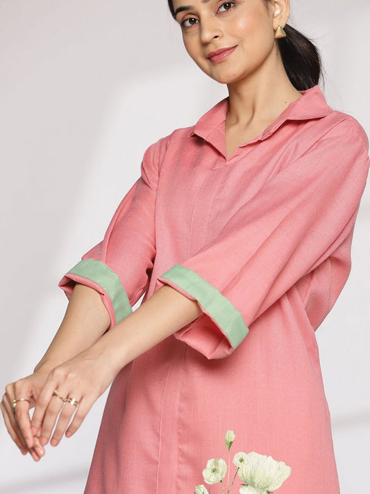 Blush CottonSlub ShirtTop - Hawthorne