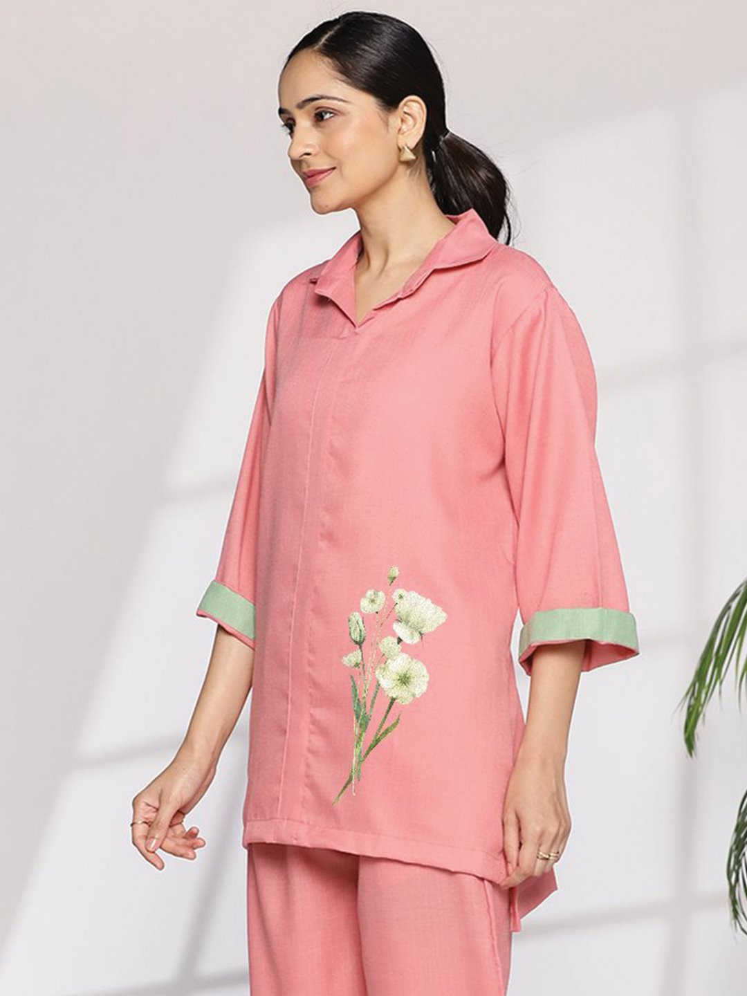 Blush CottonSlub ShirtTop - Hawthorne