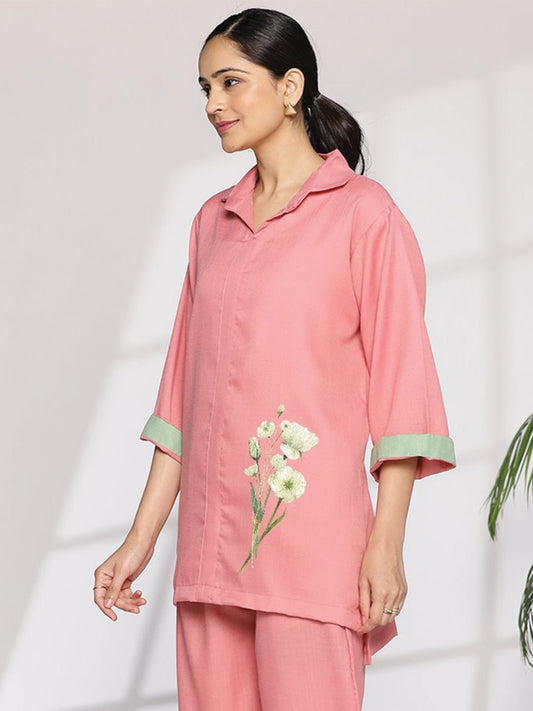 Blush CottonSlub ShirtTop - Hawthorne