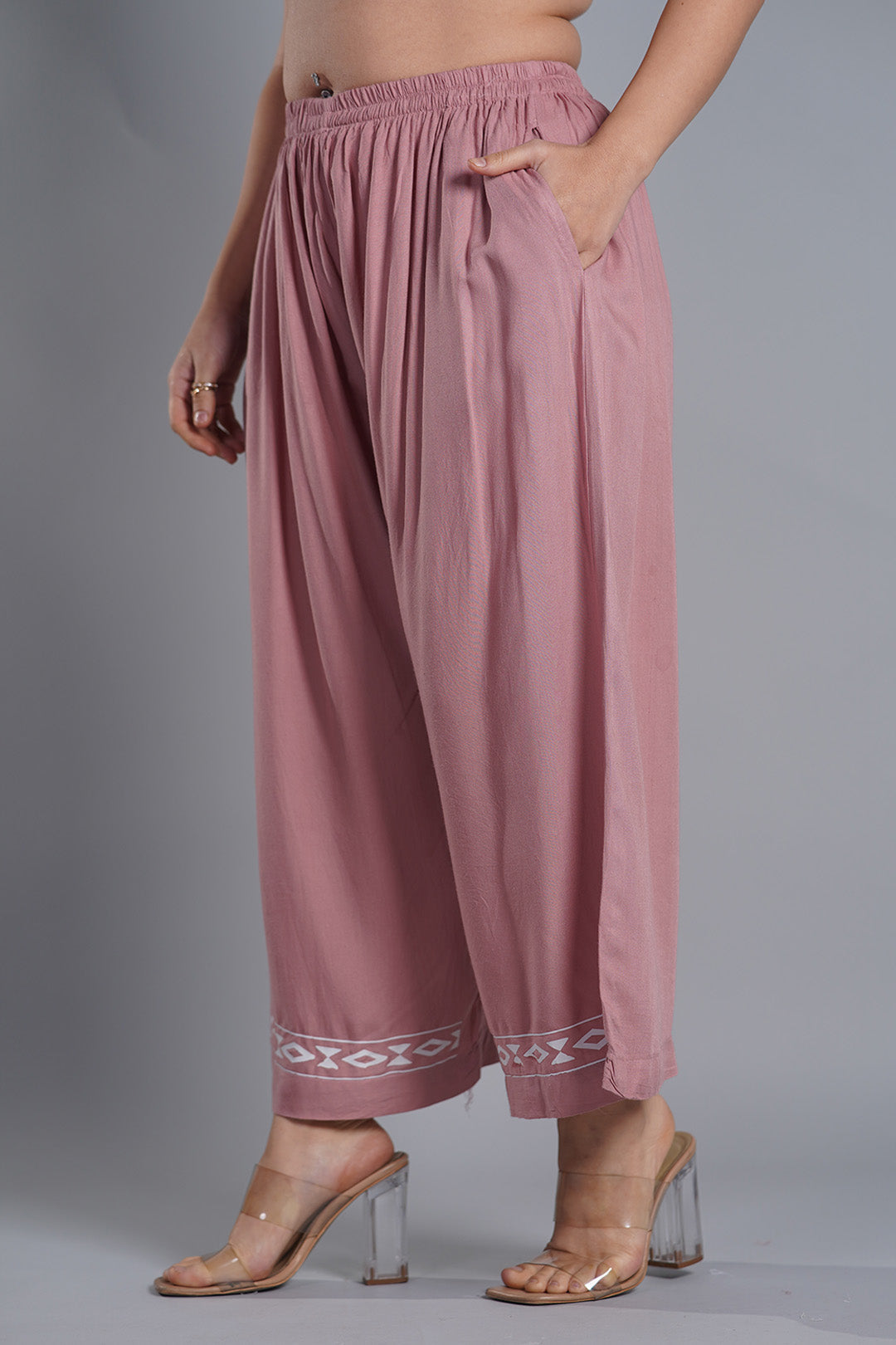 Blush PrintedPalazzoPants - BlushDiamond