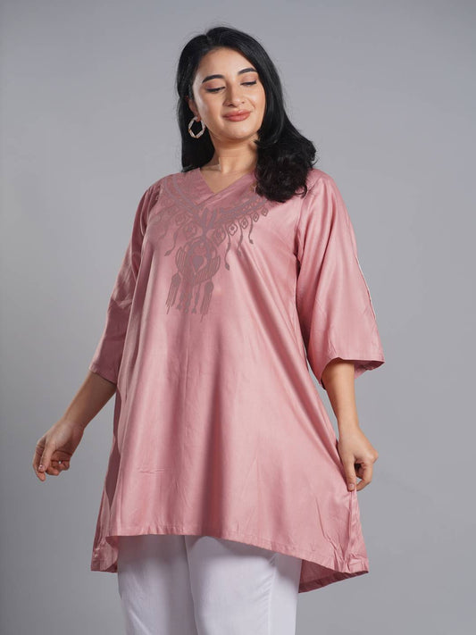 Blush Rayon Kurti - Chandelier