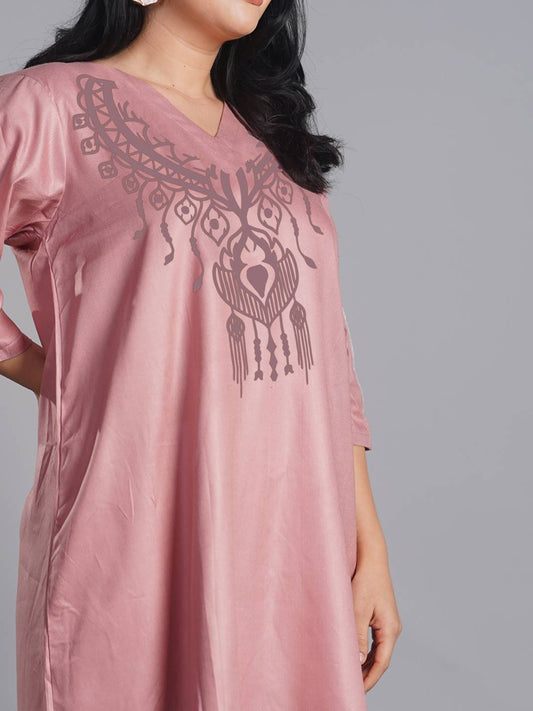 Blush Rayon Kurti - Chandelier