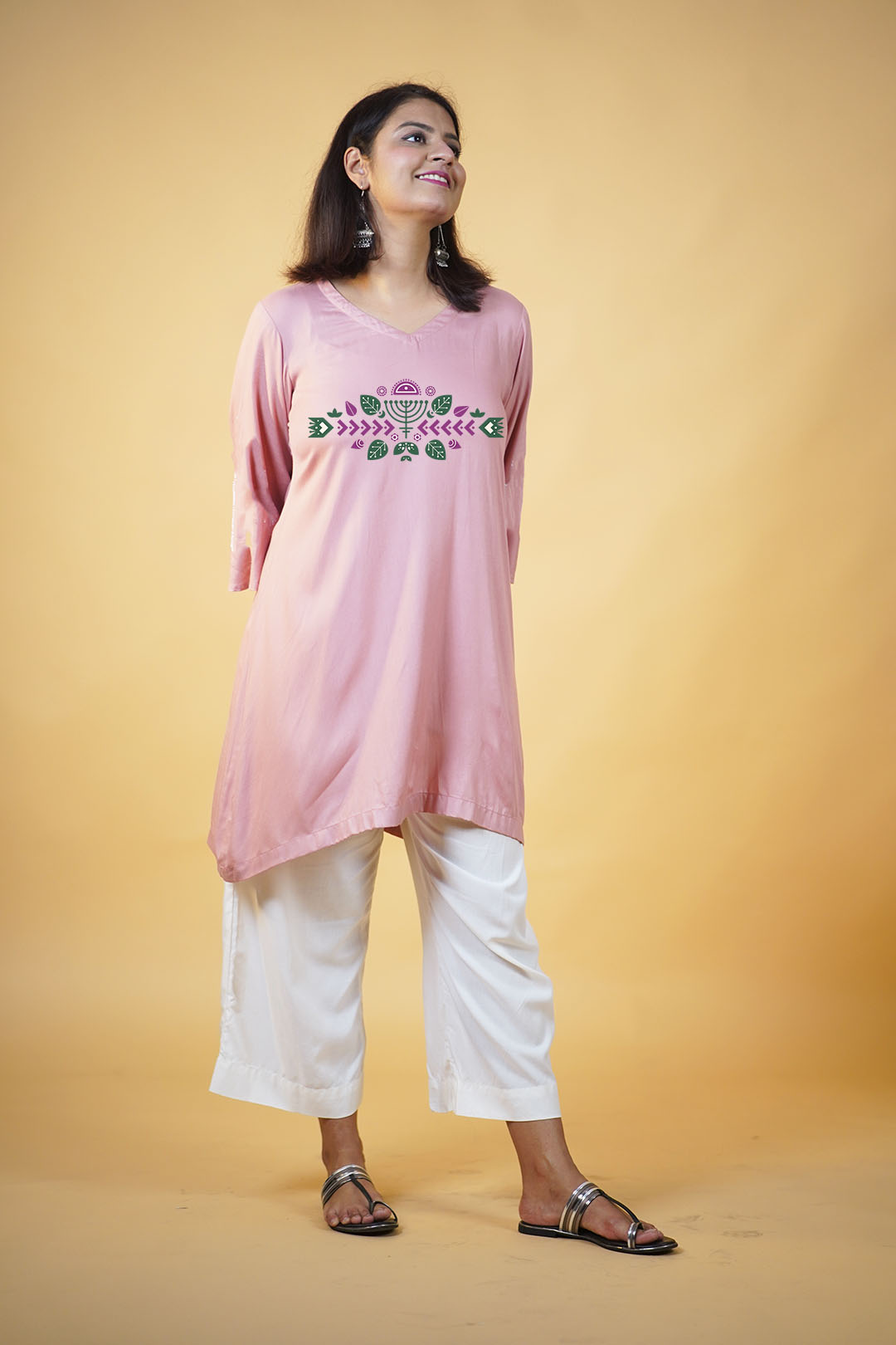 Blush Rayon Kurti - Menorrah