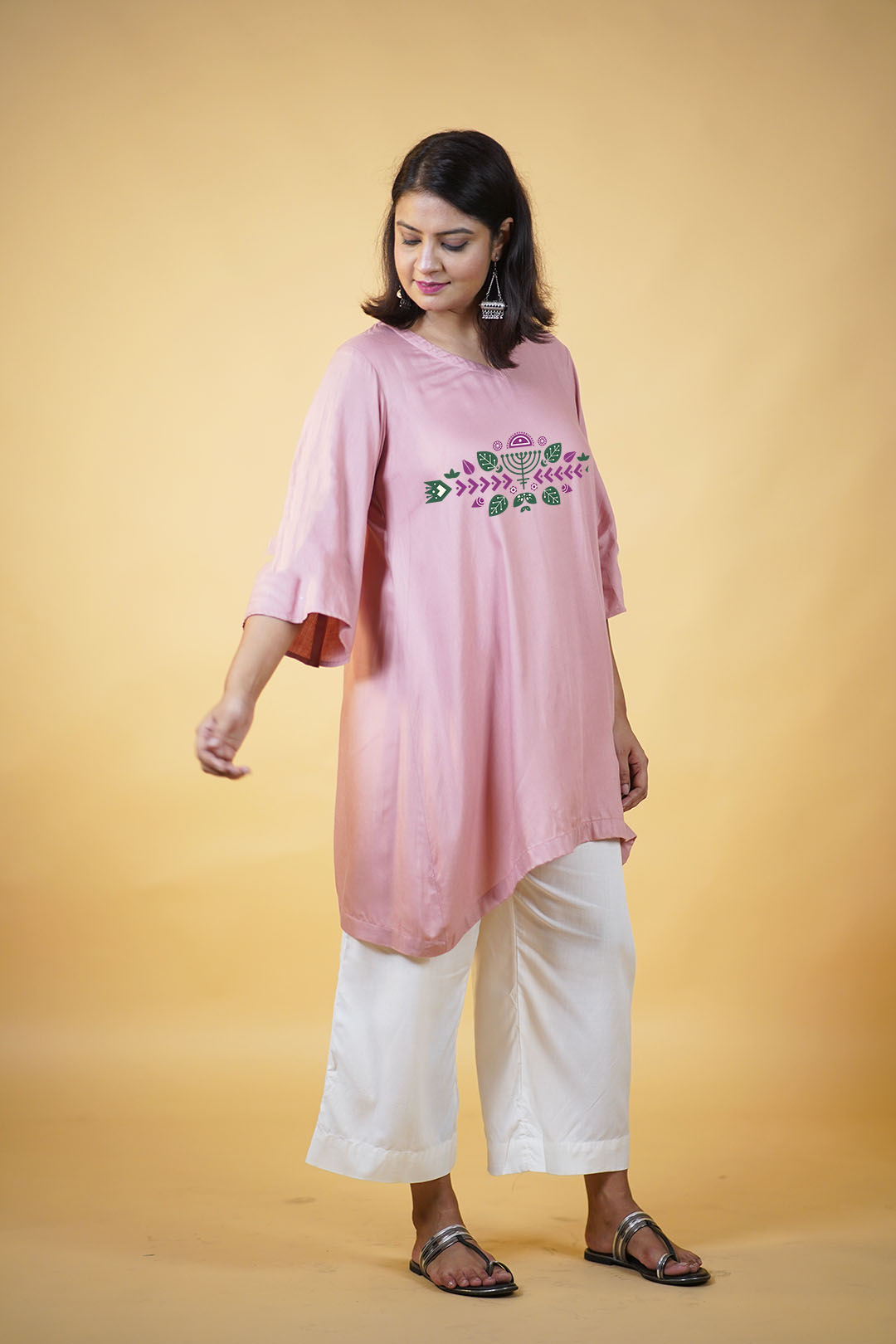 Blush Rayon Kurti - Menorrah