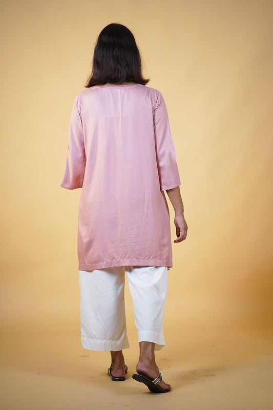 Blush Rayon Kurti - Menorrah