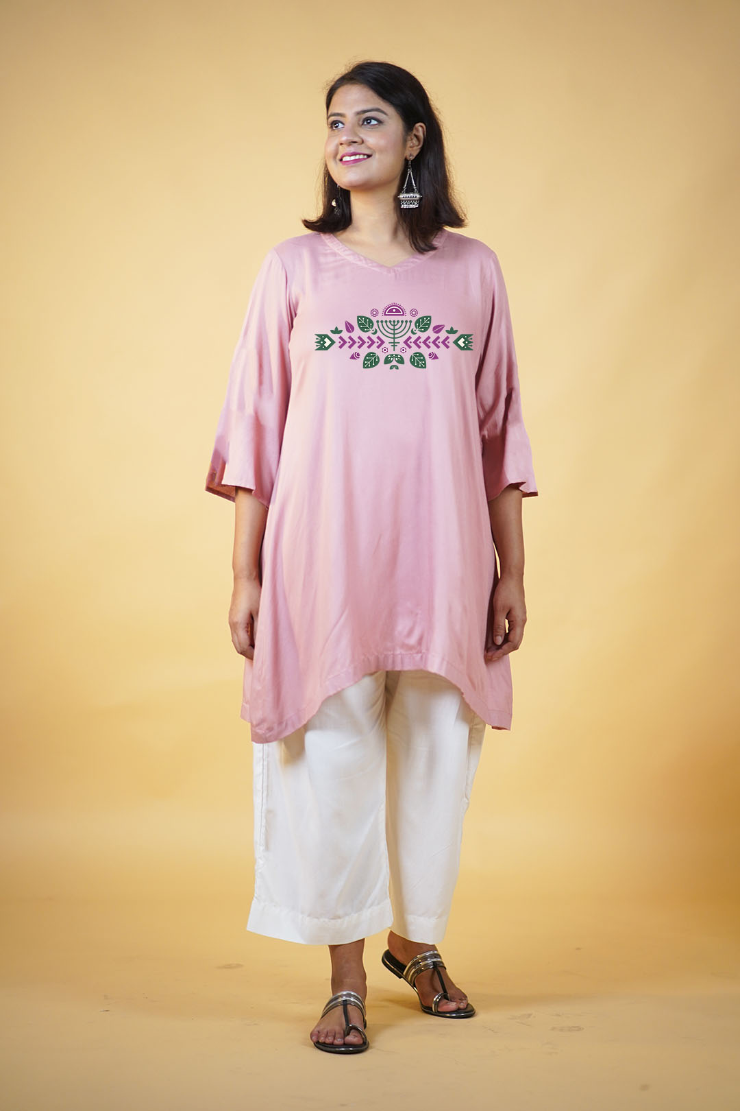 Blush Rayon Kurti - Menorrah