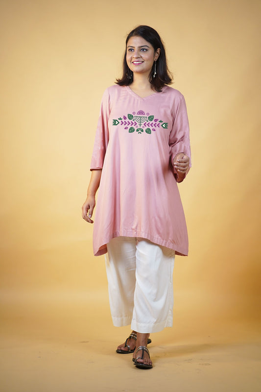 Blush Rayon Kurti - Menorrah