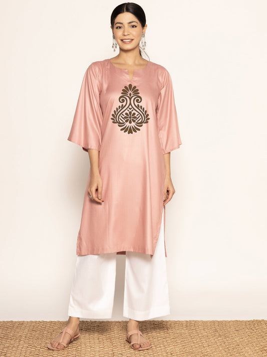 Blush Rayon LongKurta - Amogha
