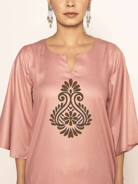 Blush Rayon LongKurta - Amogha