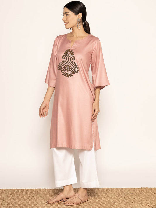 Blush Rayon LongKurta - Amogha