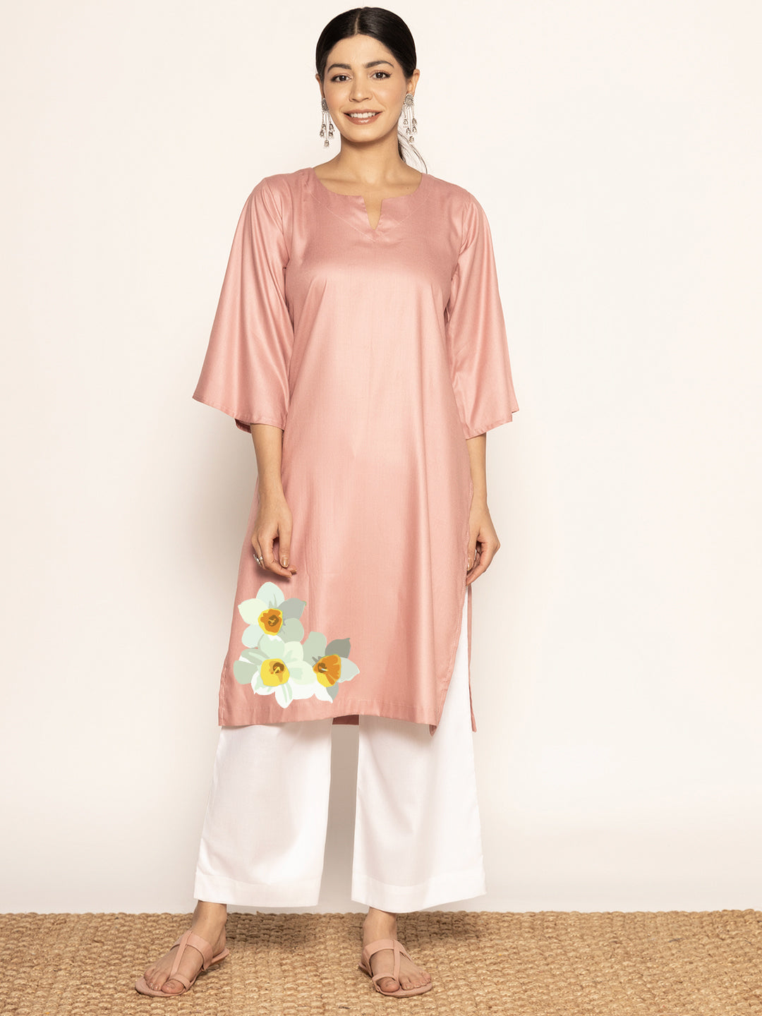 Blush Rayon LongKurta - Apurva
