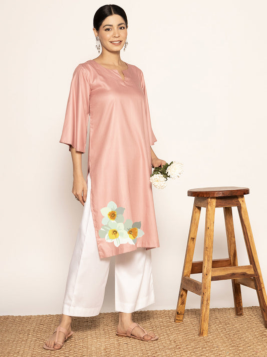 Blush Rayon LongKurta - Apurva