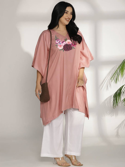 Blush Rayon LongKurta - GulabiRang