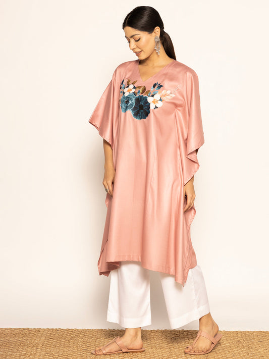 Blush Rayon LongKurta - NeeliGulabi