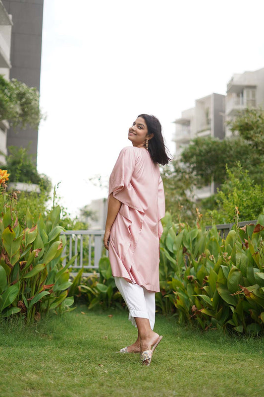 Blush Rayon LongKurta - NeeliGulabi