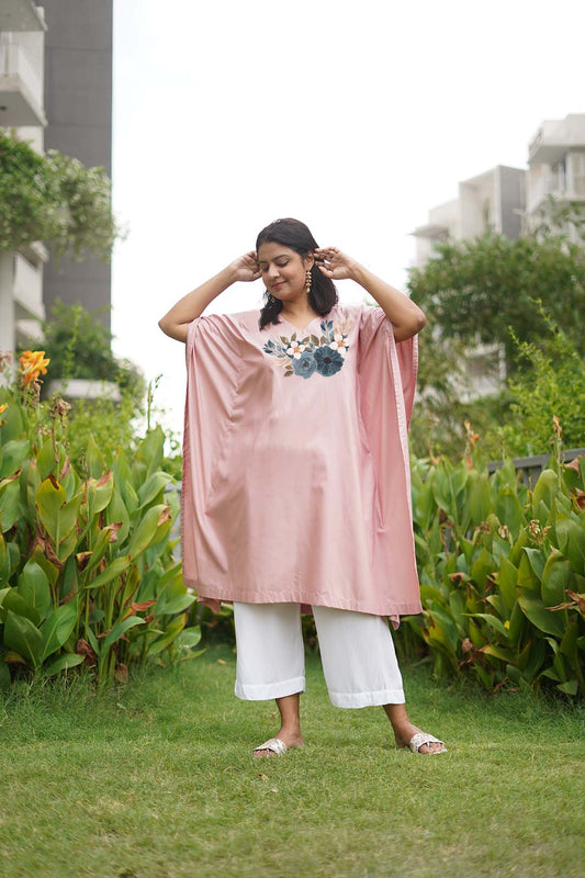 Blush Rayon LongKurta - NeeliGulabi