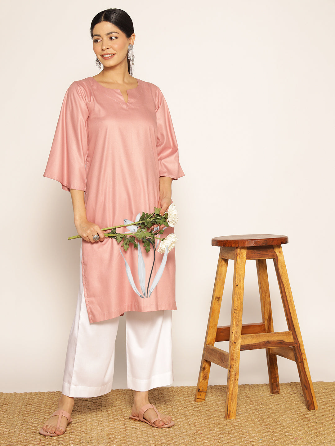 Blush Rayon LongKurta - Radhika