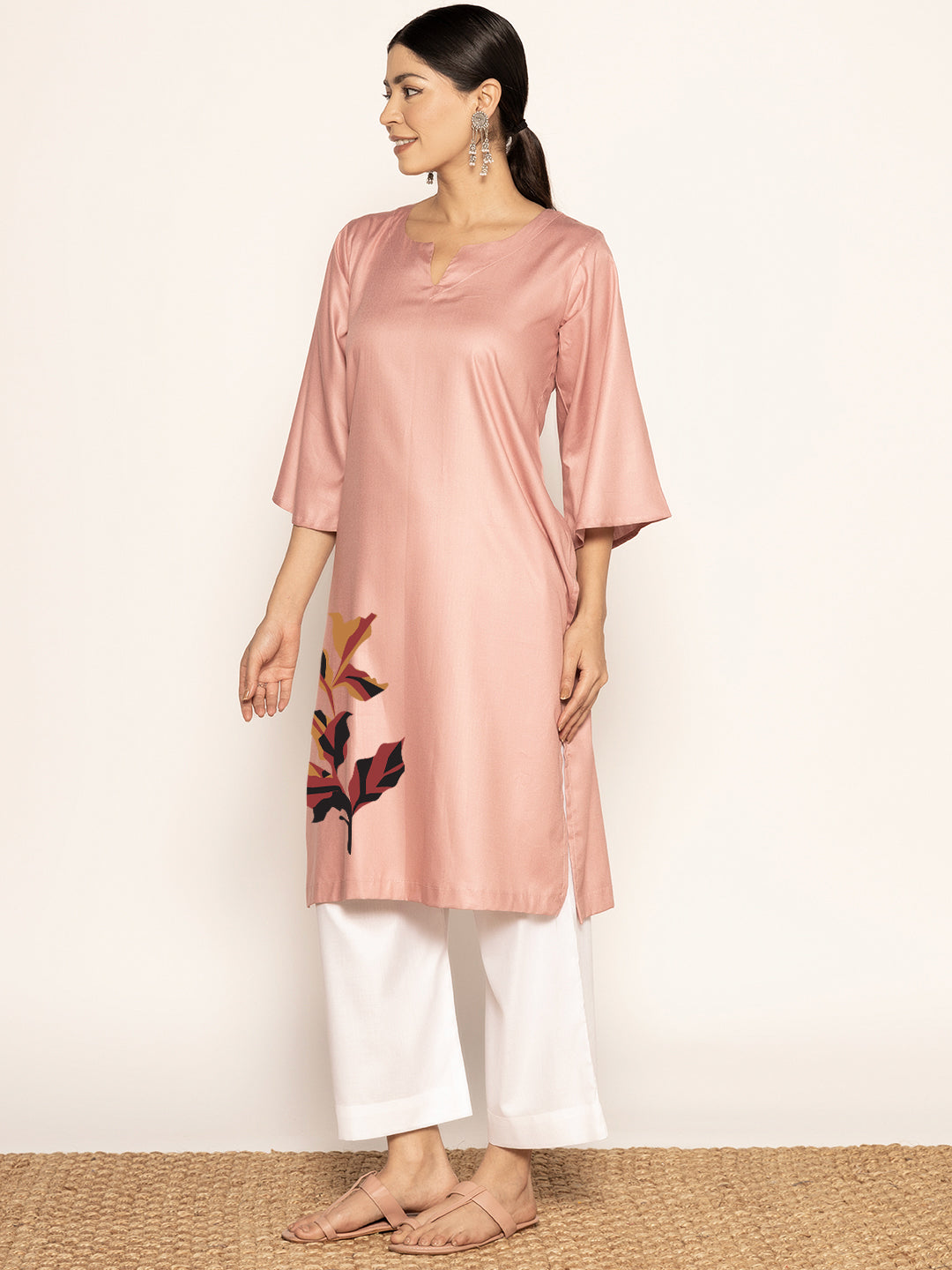 Blush Rayon LongKurta - Taarini