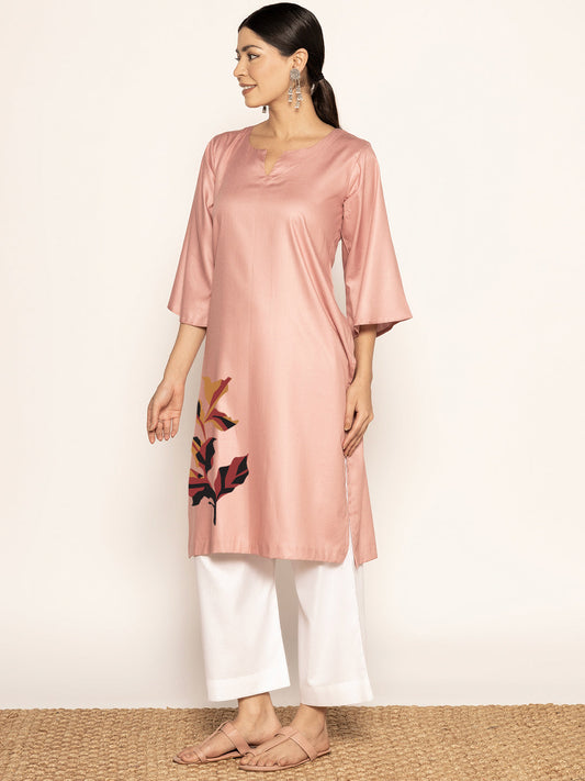 Blush Rayon LongKurta - Taarini
