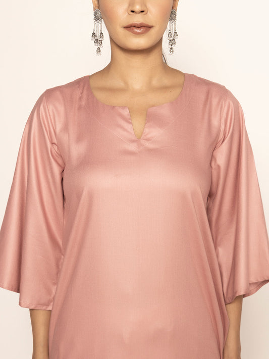 Blush Rayon LongKurta - Taarini