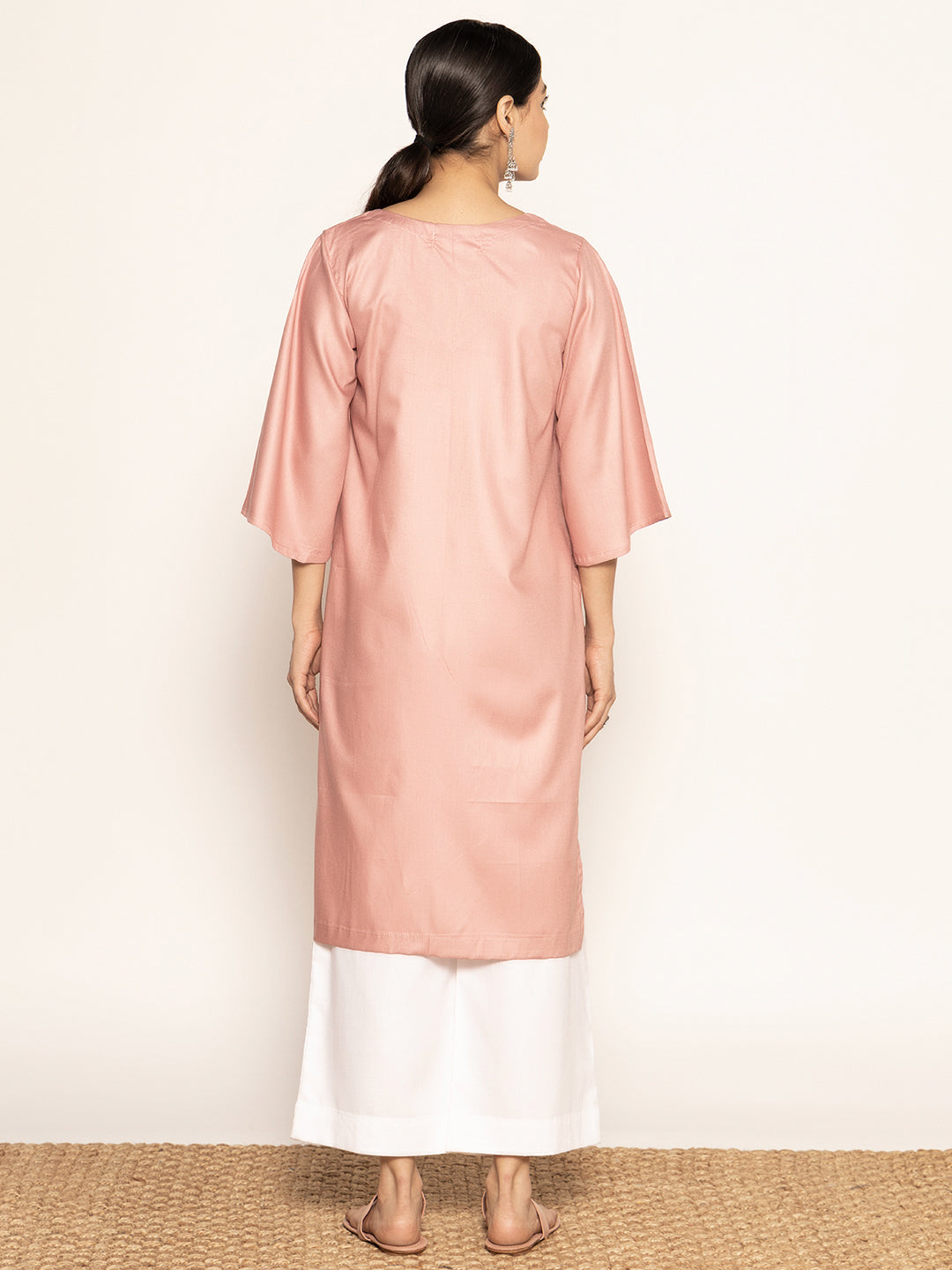 Blush Rayon LongKurta - Taarini