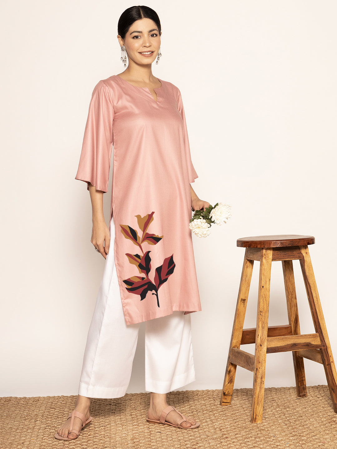 Blush Rayon LongKurta - Taarini
