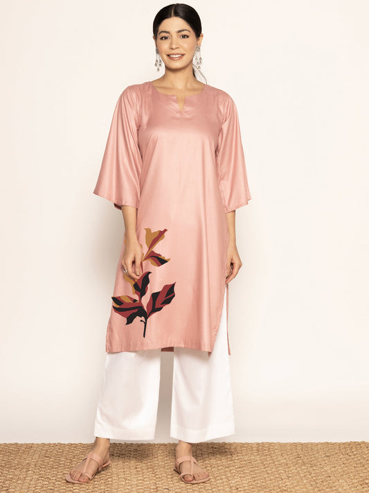 Blush Rayon LongKurta - Taarini