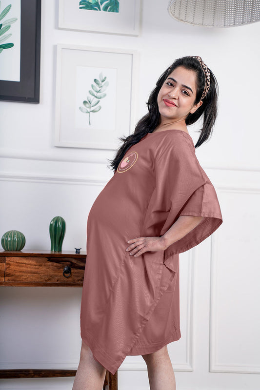 Blush Rayon MaternityKaftan - Expectanchic