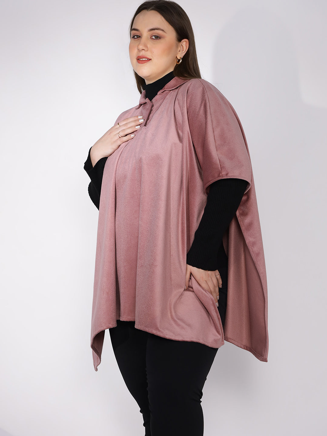 Blush Suede Poncho