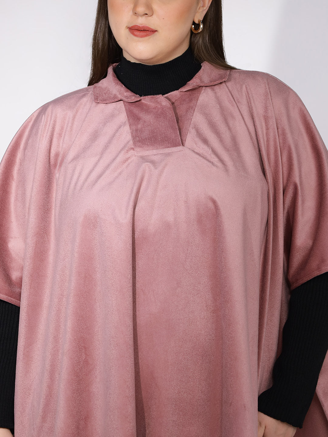 Blush Suede Poncho